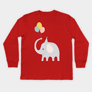 Party Elephant Kids Long Sleeve T-Shirt